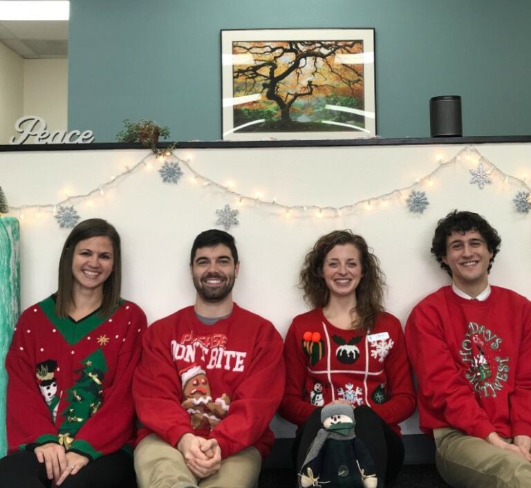Hazeldell Physical Therapy holiday ugly sweater day