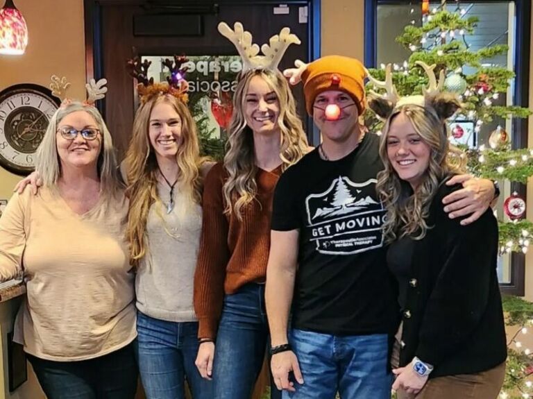 Medford physical therapy clinic dress like a reindeer day