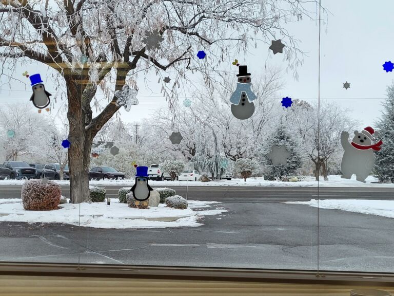 Richland Physical Therapy window decorations for the holidays